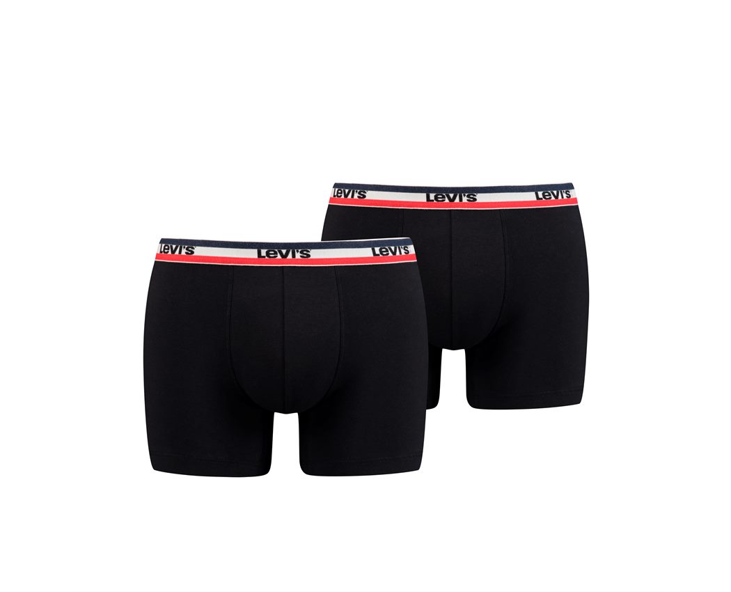 Levis Men 2pk Sportswear Logo Boxer Black Small